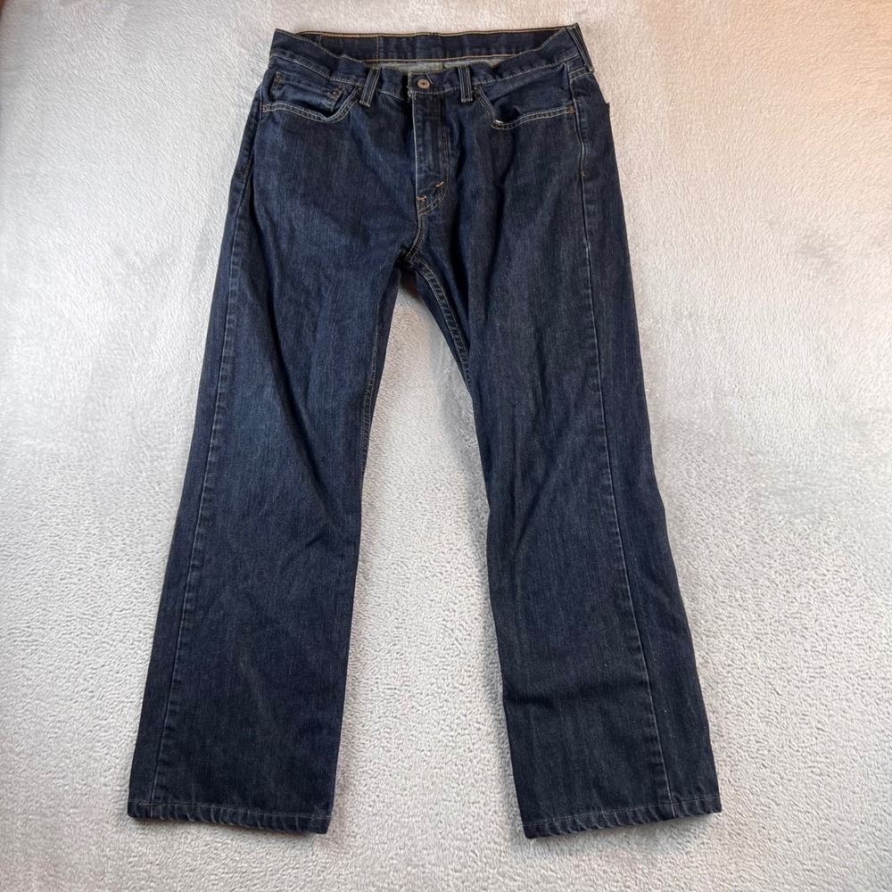 Levis 527 Slim Bootcut Jeans Mens 33x30 fits 32x27 Dark Wash Blue Denim